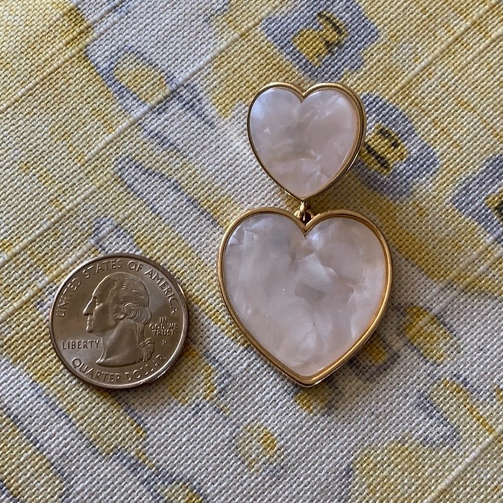 Light pink heart earrings - Picture 5 of 5
